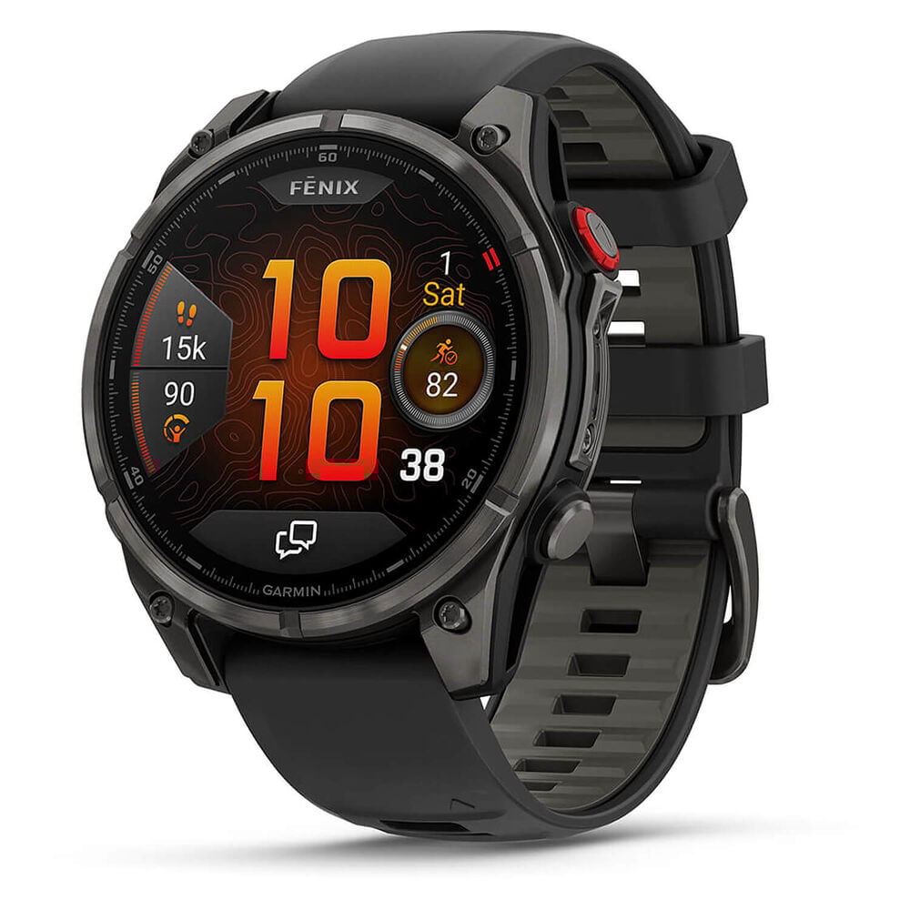 Garmin fenix 8 Pro AMOLED 47mm Carbon Grey DLC Titanium Case Black Silicon Strap Watch