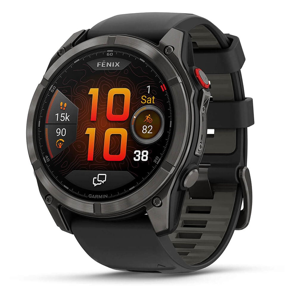 Garmin fenix 8 Pro AMOLED 51mm Carbon Grey DLC Titanium Case Black Silicon Strap Watch