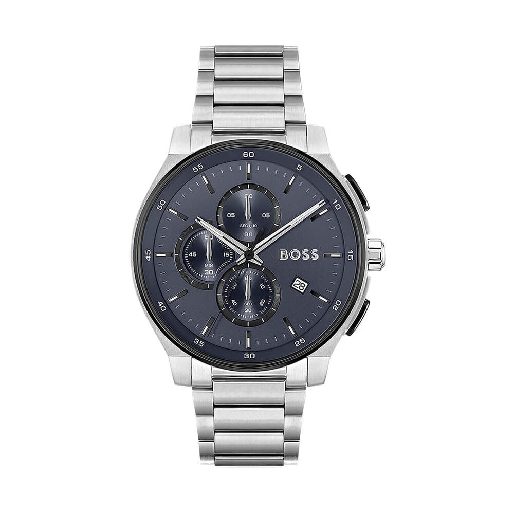 BOSS Peak 2.0 Chronograph 45mm Blue Matte Dial Steel Bracelet Watch