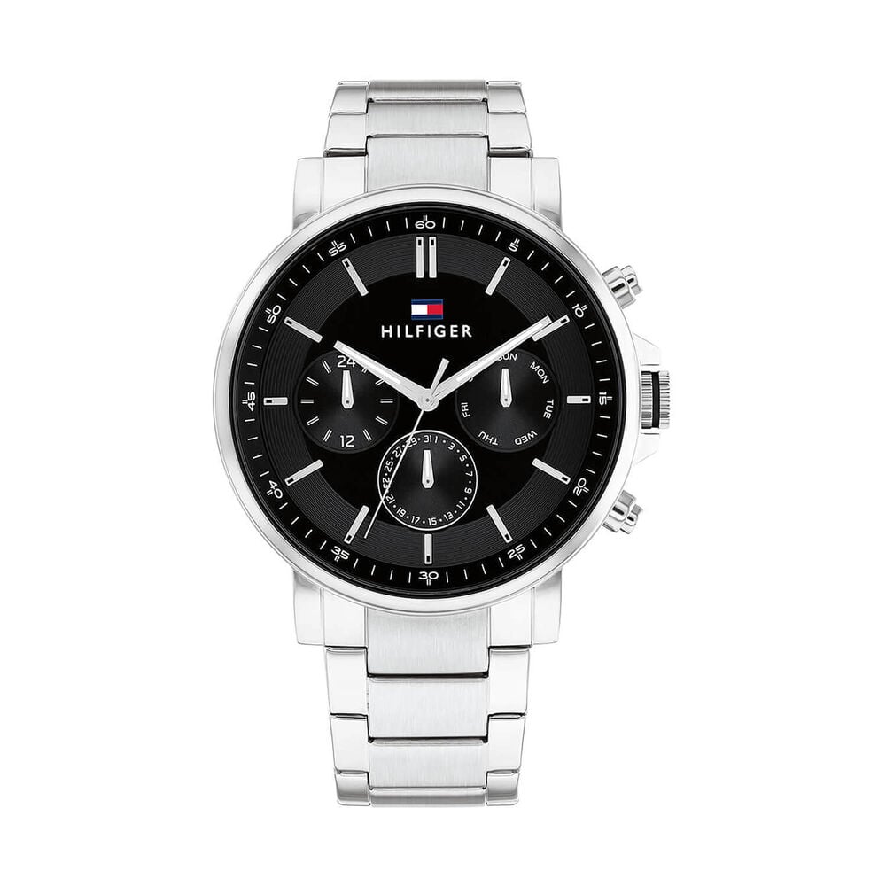 Tommy Hilfiger 44mm Black Dial Stainless Steel Bracelet Watch