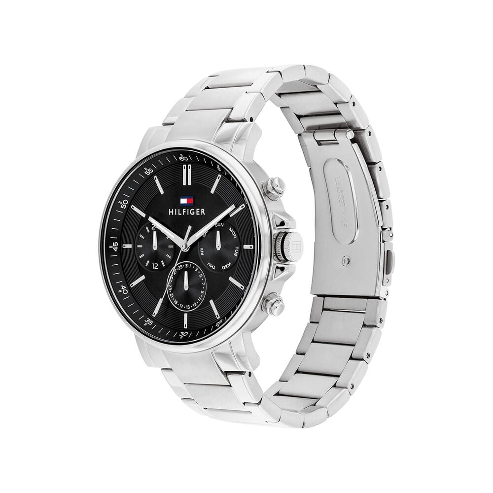 Tommy Hilfiger 44mm Black Dial Stainless Steel Bracelet Watch