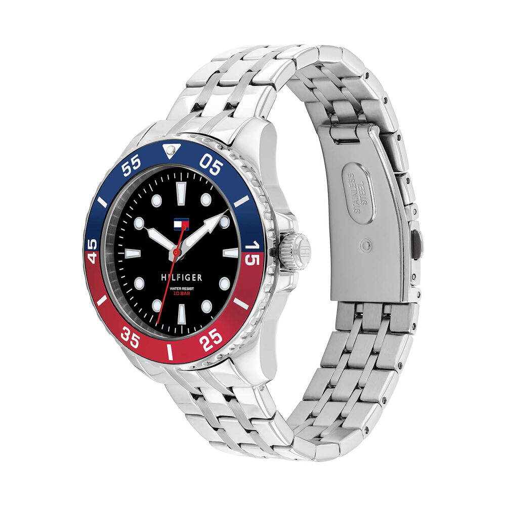 Tommy Hilfiger Boys 36mm Black Dial Steel Bracelet Watch