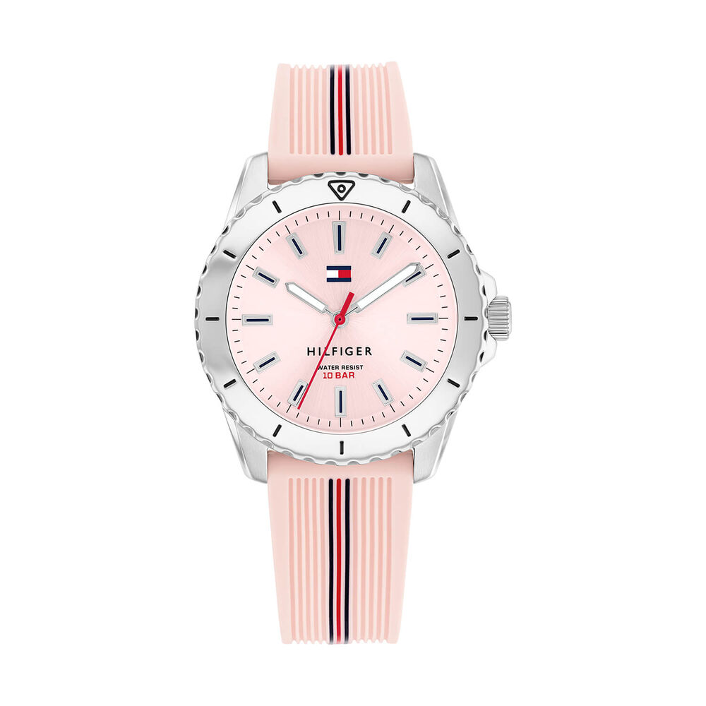 Tommy Hilfiger Girls 32mm Pink Dial Silicone Strap Watch
