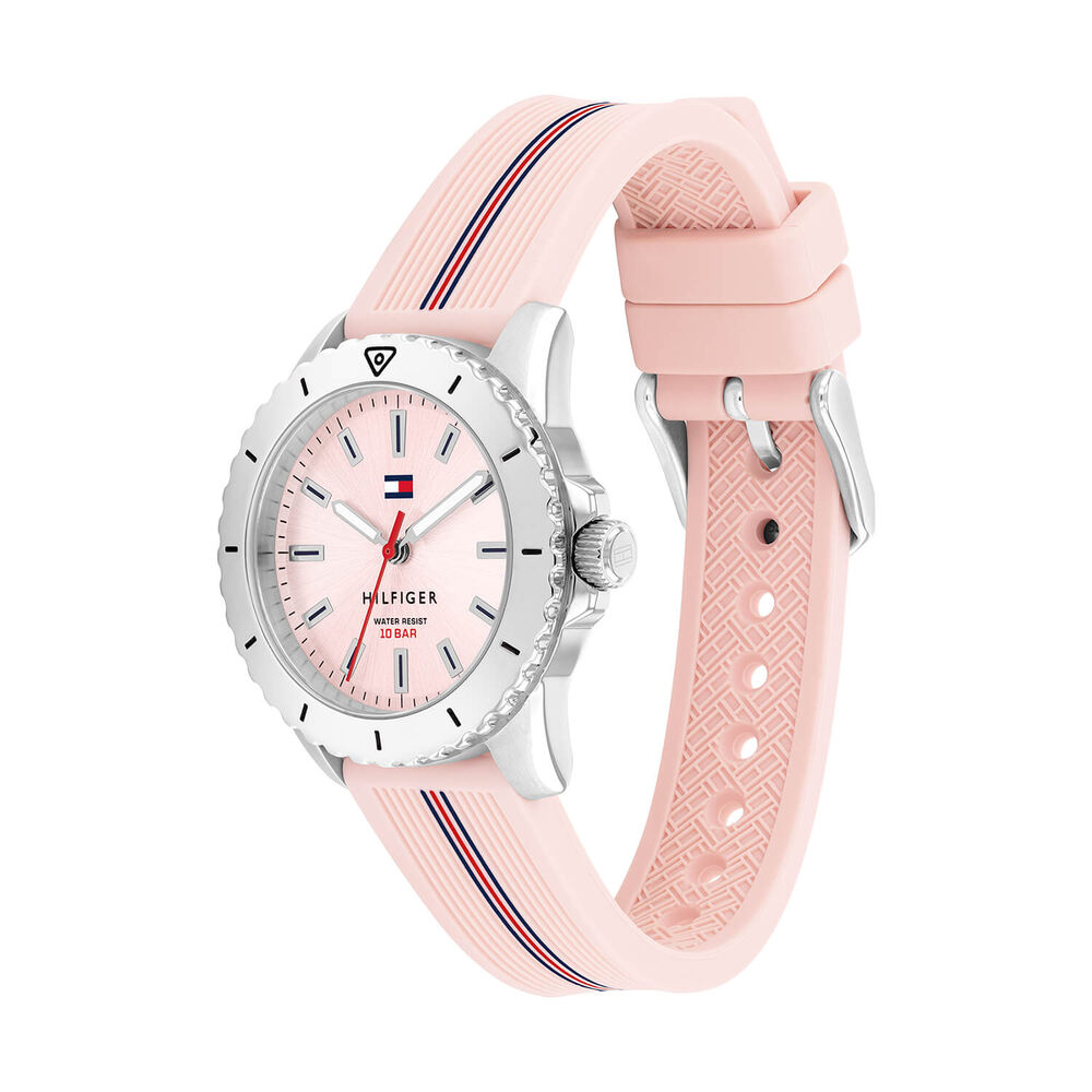 Tommy Hilfiger Girls 32mm Pink Dial Silicone Strap Watch