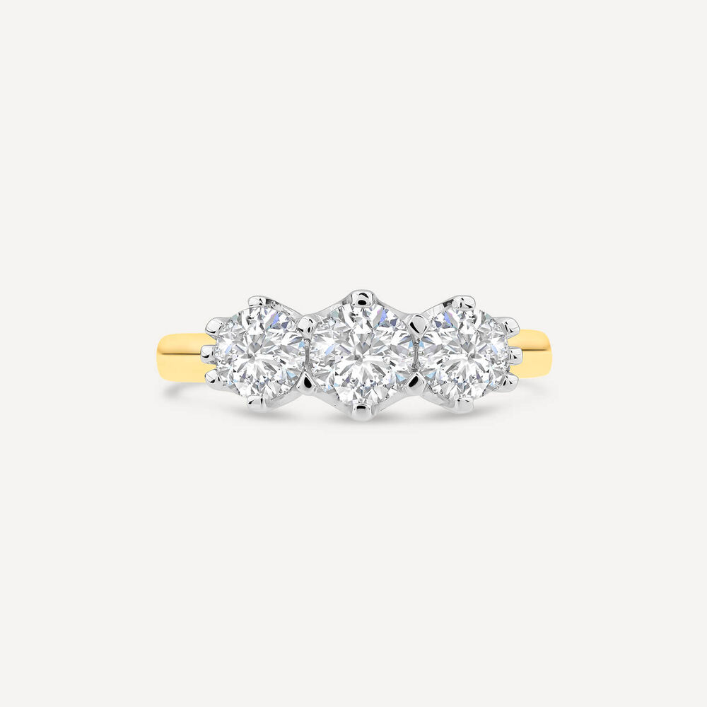 18ct Yellow Gold 1.25ct 3 Stone Diamond Ring