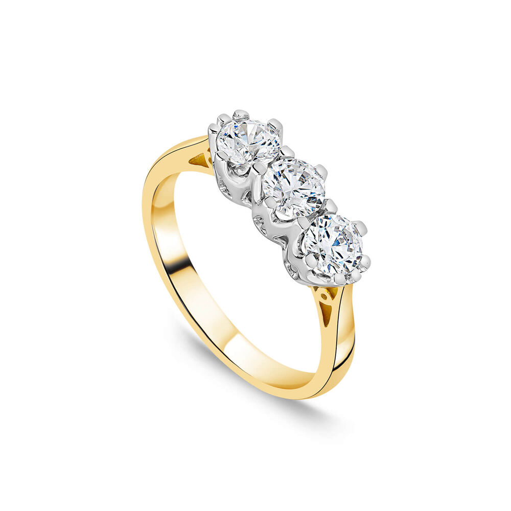 18ct Yellow Gold 1ct 3 Stone Diamond Ring