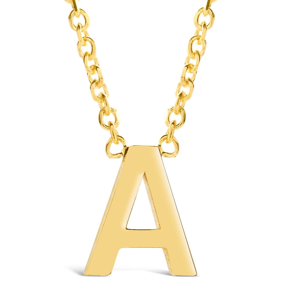 9 Carat Yellow Gold Petite Initial A Necklet
