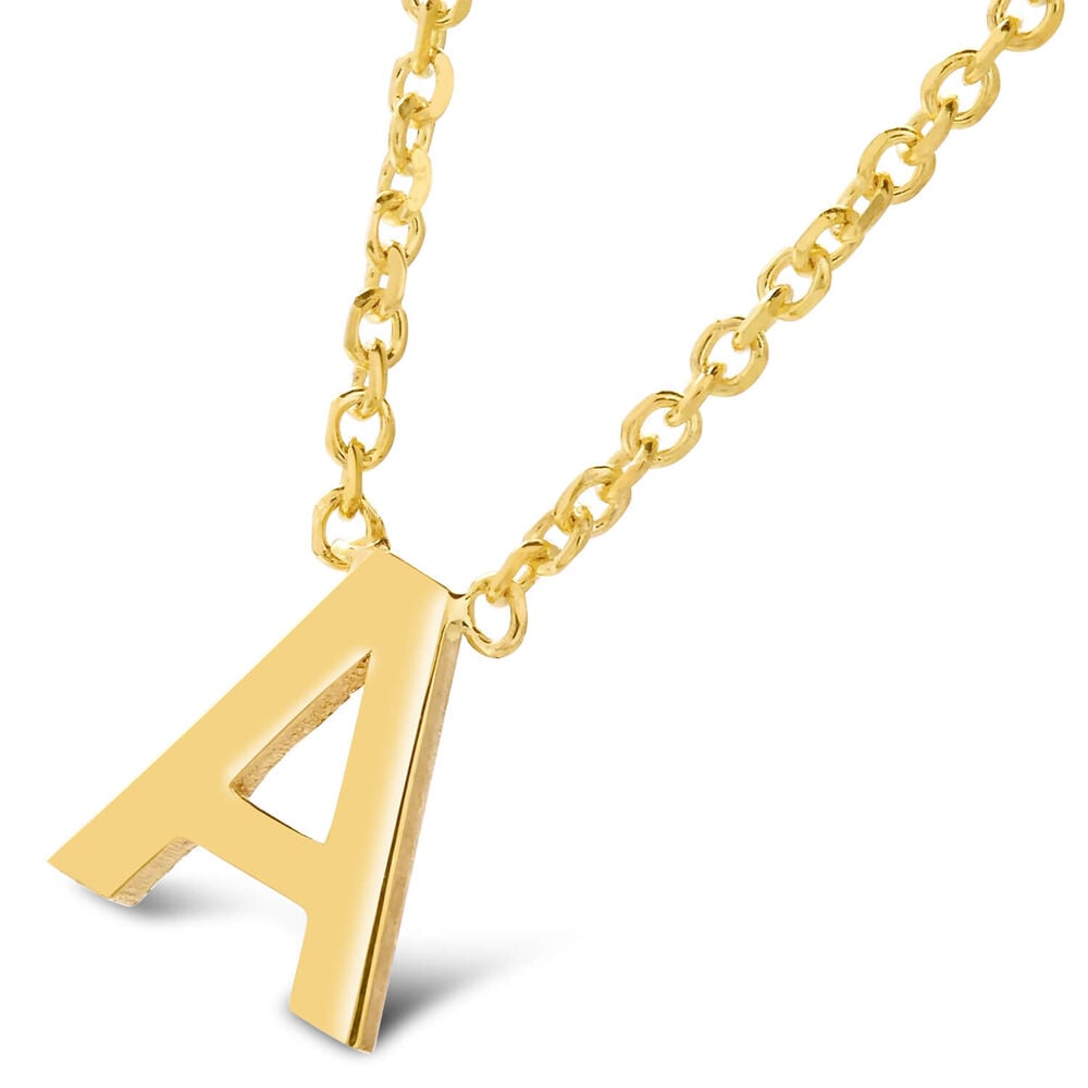 9 Carat Yellow Gold Petite Initial A Necklet