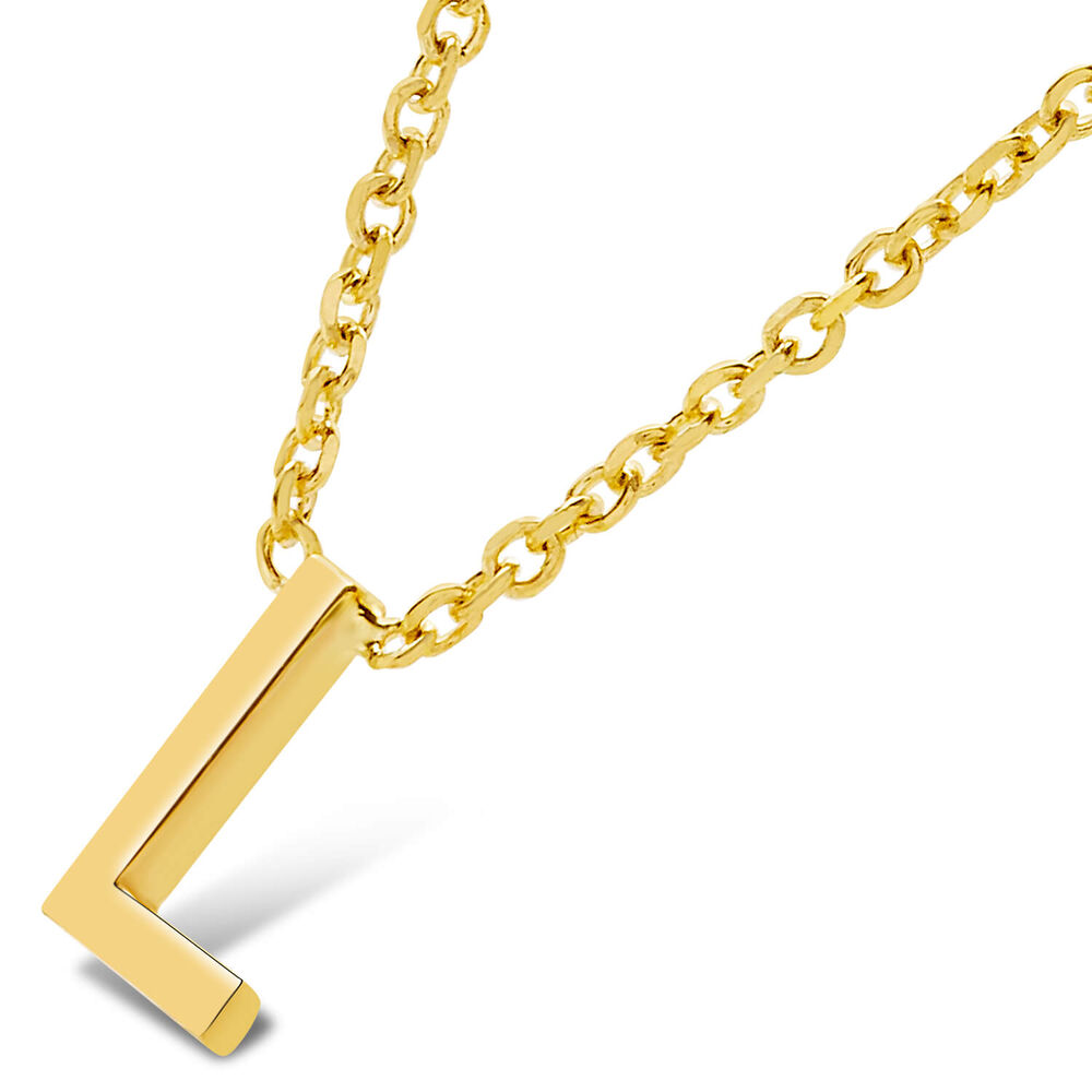 9 Carat Yellow Gold Petite Initial L Necklet