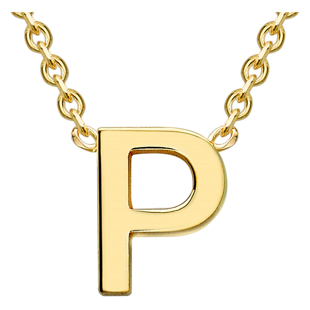 9 Carat Yellow Gold Petite Initial P Necklet