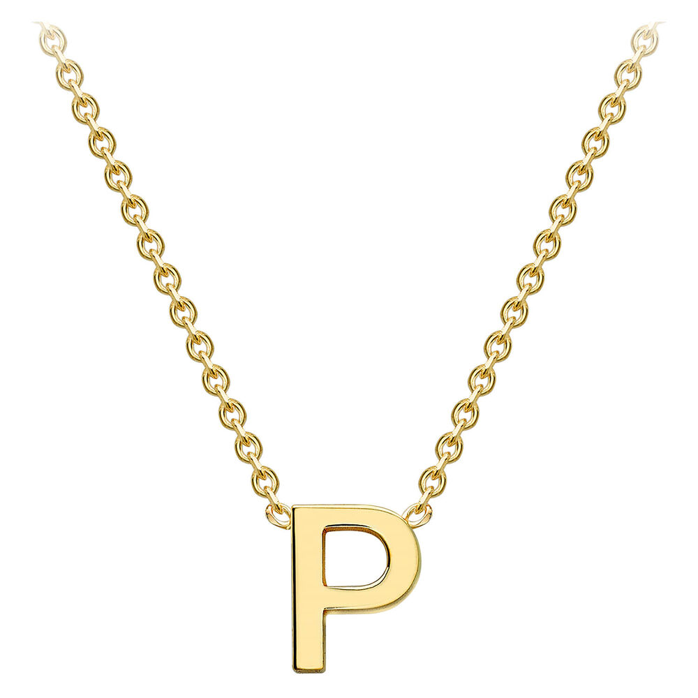 9 Carat Yellow Gold Petite Initial P Necklet