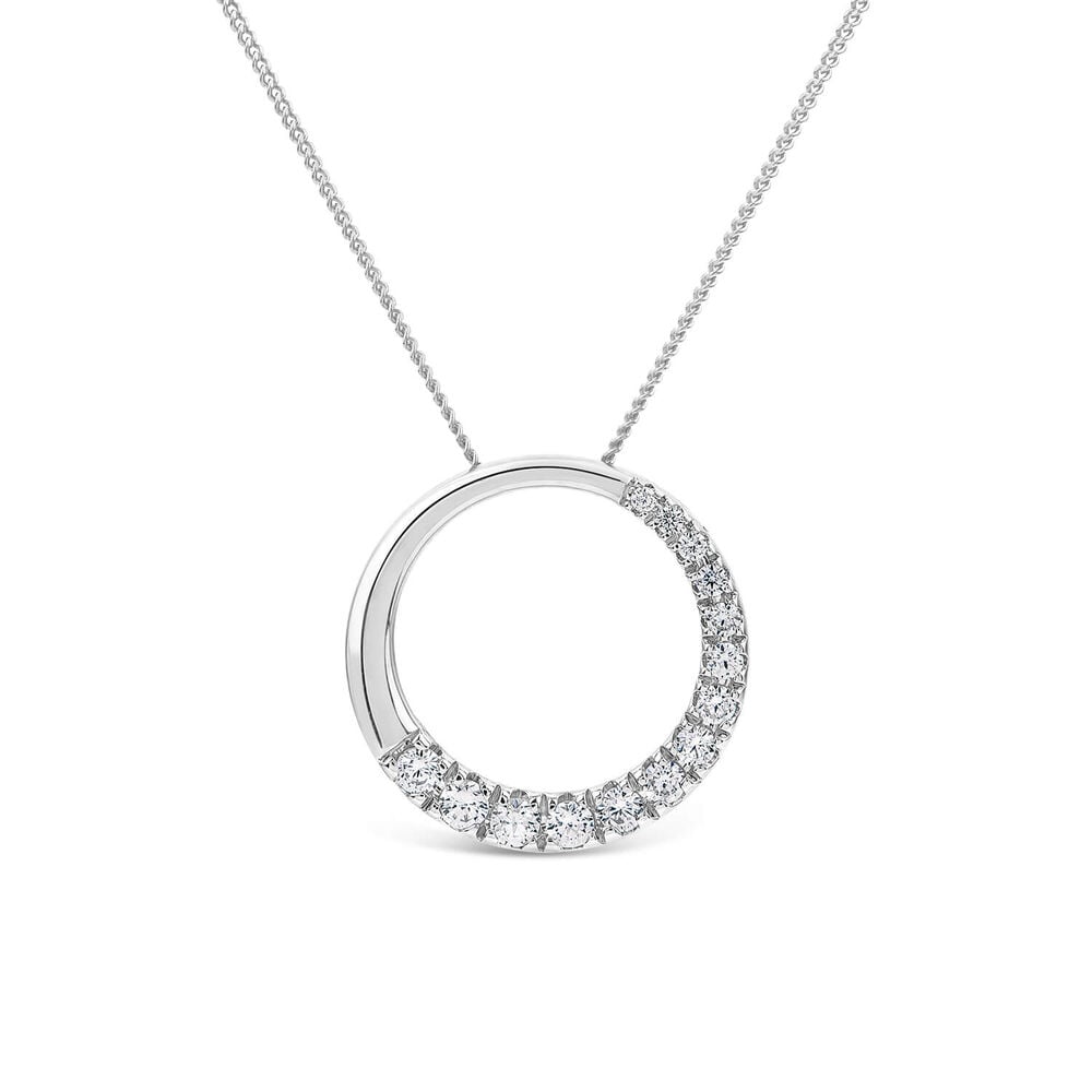 9ct White Gold 0.33ct Diamond Eternal Circle Pendant