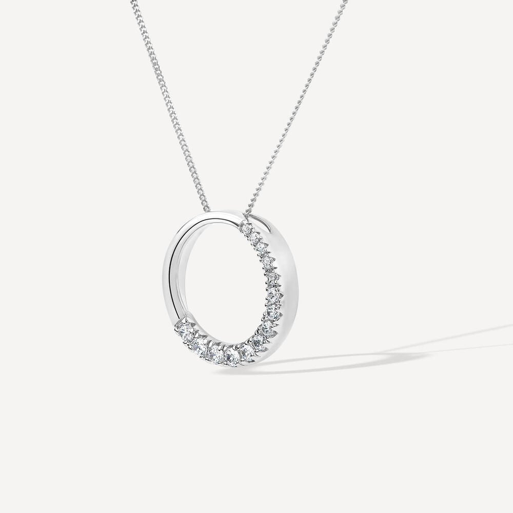 9ct White Gold 0.33ct Diamond Eternal Circle Pendant