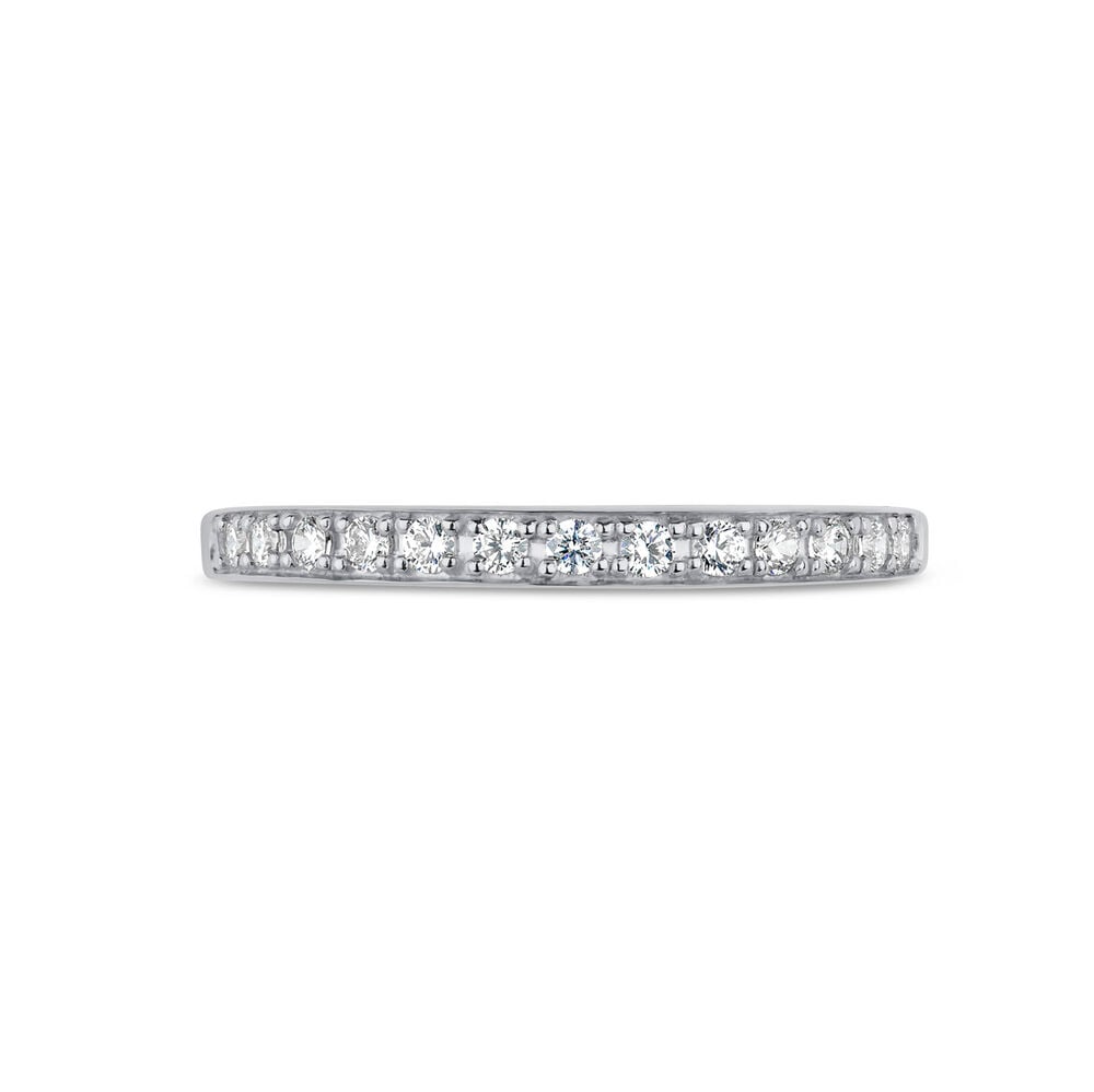 9ct White Gold Pav&eacute; Set Cubic Zirconia Eternity Ring