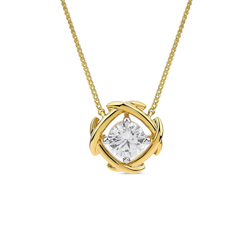 9ct Yellow Gold 1.00ct Lab Grown Entwined Love Knot Pendant