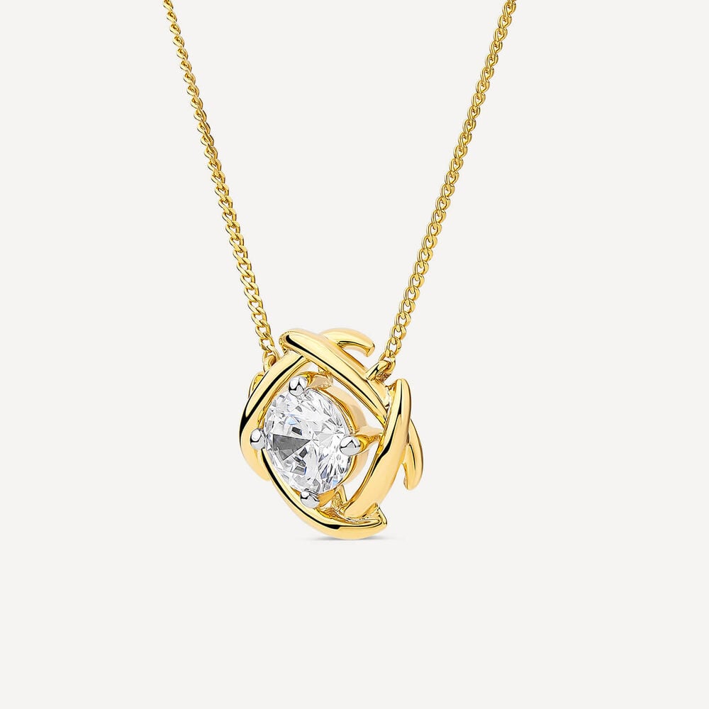 9ct Yellow Gold 1.00ct Lab Grown Entwined Love Knot Pendant