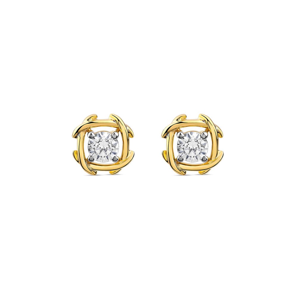 9ct Yellow Gold 1.00ct Lab Grown Entwined Love Knot Stud Earrings