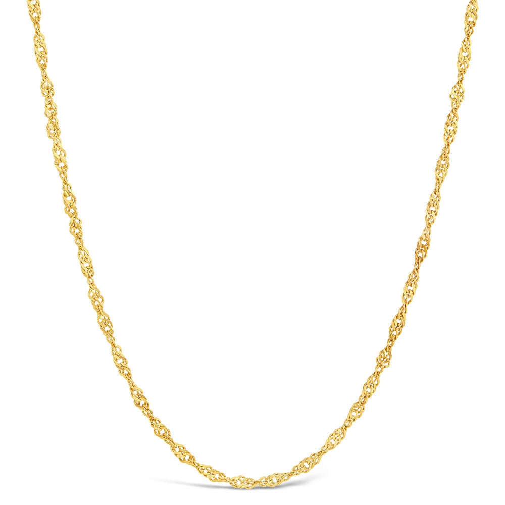 9ct Yellow Gold 18&rsquo; Sparkle Sing Chain Necklace