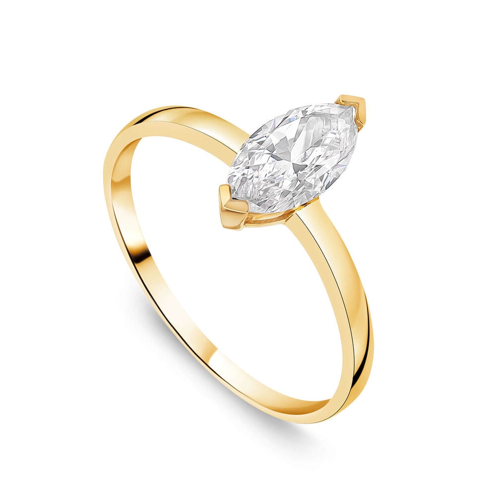 9ct Yellow Gold Marquise Cubic Zirconia Promise Ring