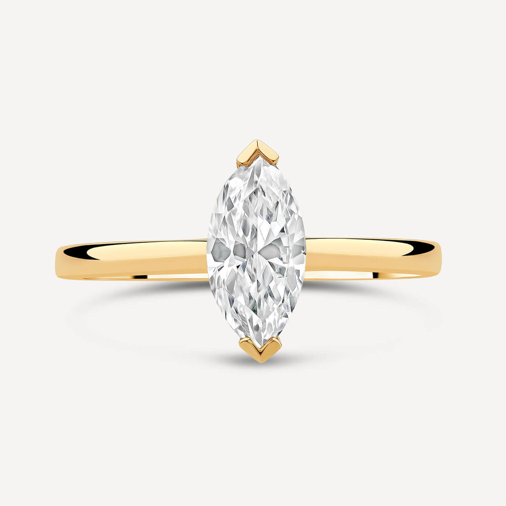 9ct Yellow Gold Marquise Cubic Zirconia Promise Ring