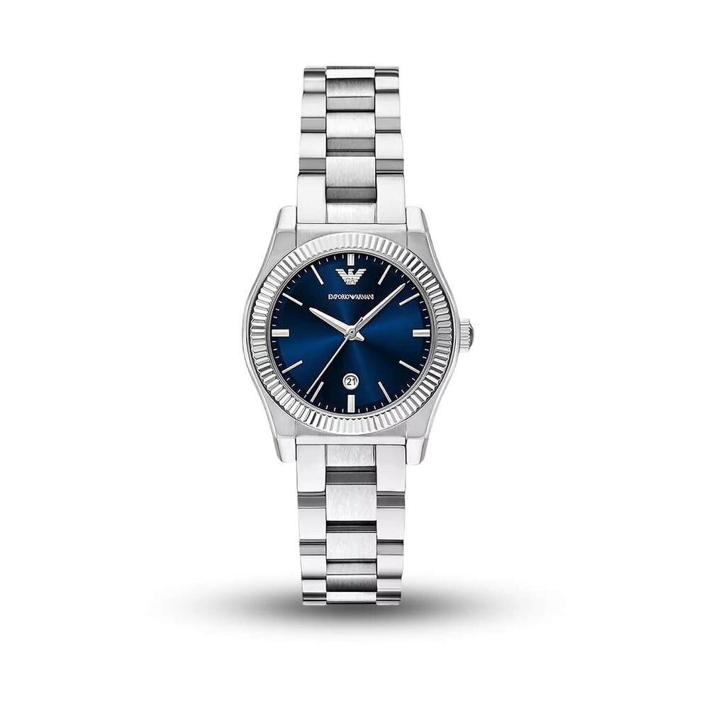 Emporio Armani 32mm Blue Dial Stainless Steel Bracelet Watch