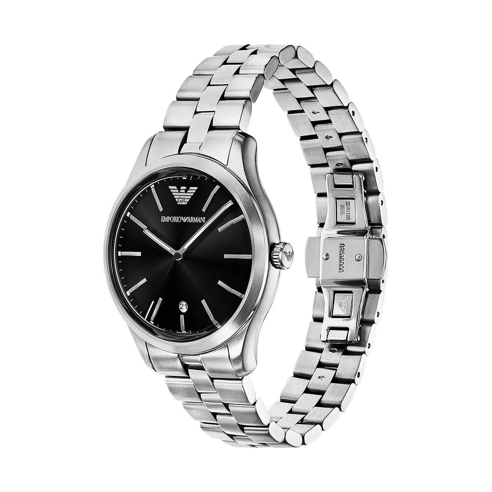 Emporio Armani 41mm Black Dial Stainless Steel Bracelet Watch