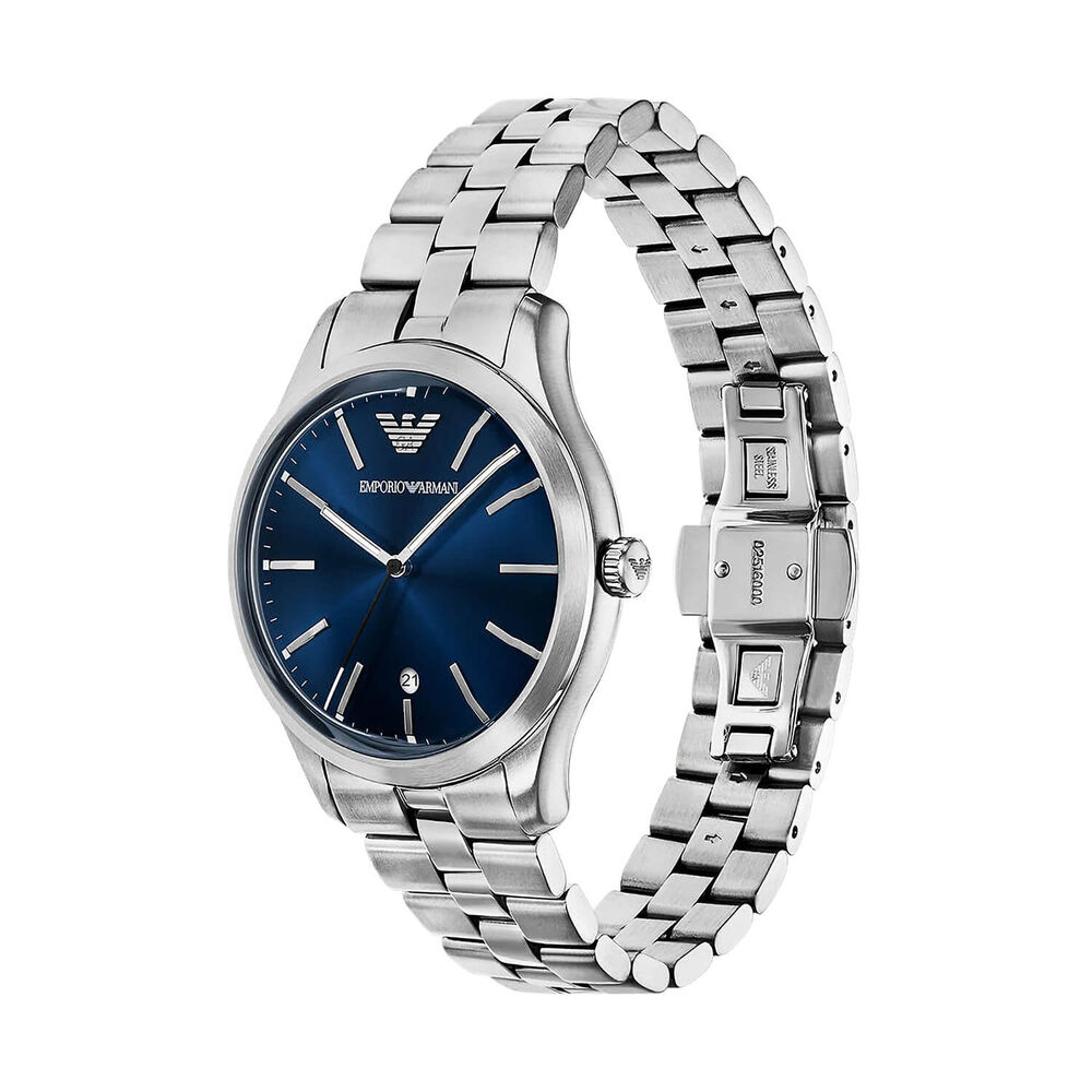 Emporio Armani 41mm Blue Dial Stainless Steel Bracelet Watch