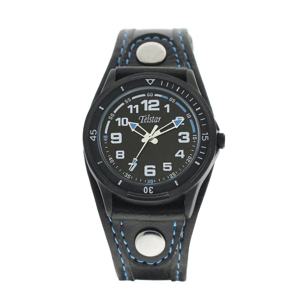 Telstar Black Dial Cuff Strap Boys Watch