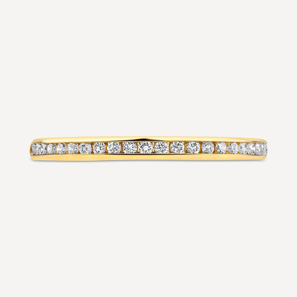 Born 18ct Yellow Gold 0.10ct Lab Grown Diamond Channel Set Half Eternity Wedding Ring