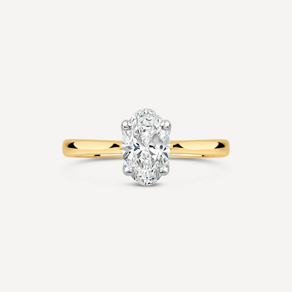 Born 18ct Yellow Gold 1ct Lab Grown Solitaire Oval Diamond Ring