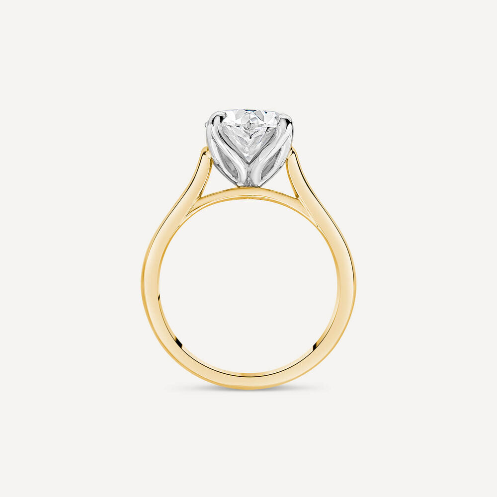 Born 18ct Yellow Gold 3.00ct Lab Grown Oval Solitaire Diamond Ring