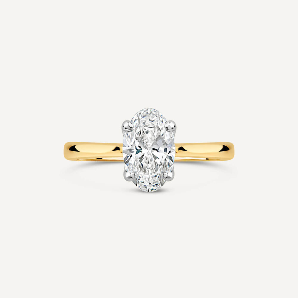 Born 18ct Yellow Gold Lab Grown 1.50ct Solitaire Oval Diamond Ring