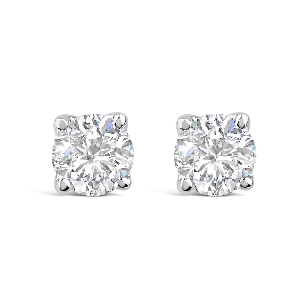 Born 9ct White Gold Lab Grown 0.50ct Diamond Brilliant Stud Earrings
