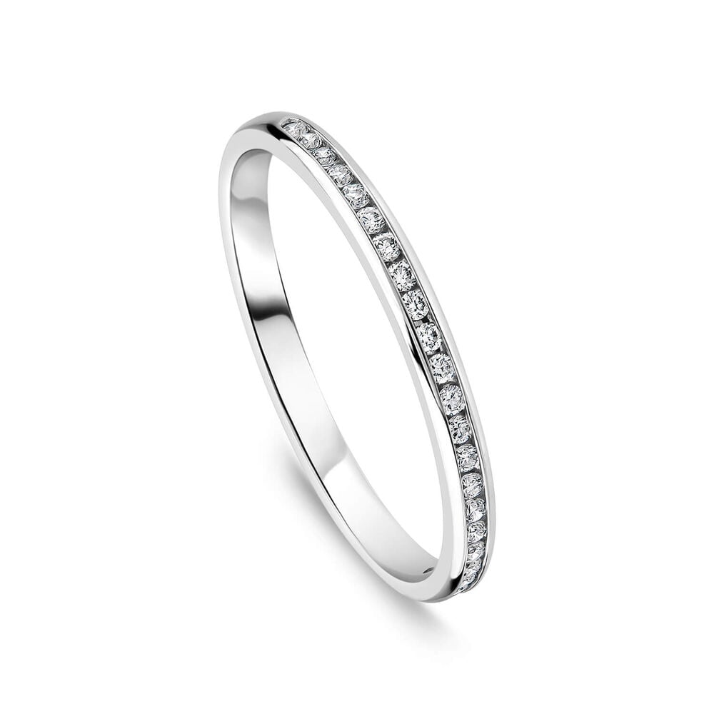 Born Platinum 0.10ct Lab Grown Diamond Channel Set Half Eternity Wedding Ring