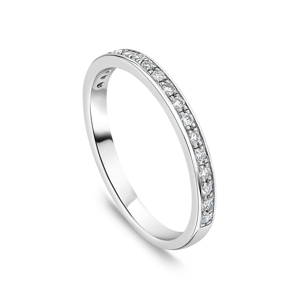 Born Platinum 0.15ct Lab Grown Diamond Pave Set Half Eternity Wedding Ring