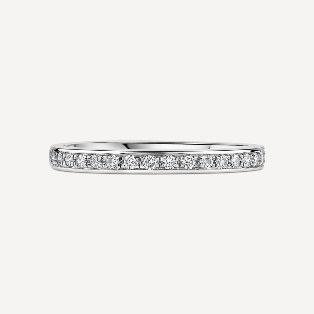 Born Platinum 0.15ct Lab Grown Diamond Pave Set Half Eternity Wedding Ring