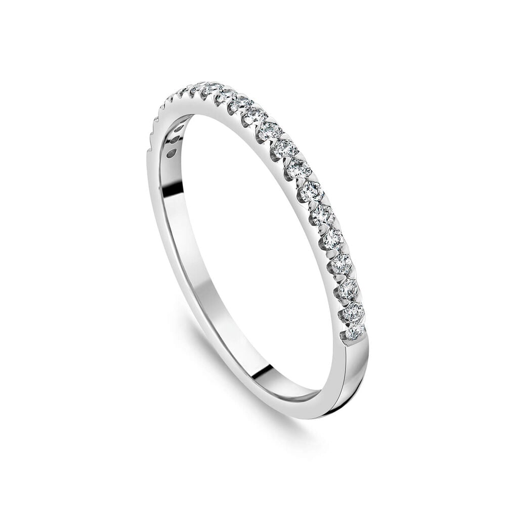 Born Platinum 0.15ct Lab Grown Diamond Triangle Claw Set Half Eternity Wedding Ring