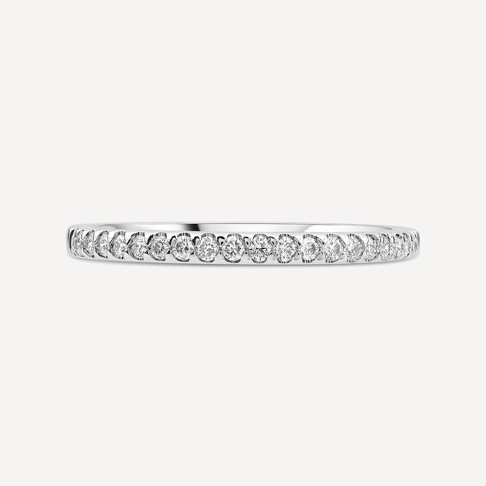 Born Platinum 0.15ct Lab Grown Diamond Triangle Claw Set Half Eternity Wedding Ring
