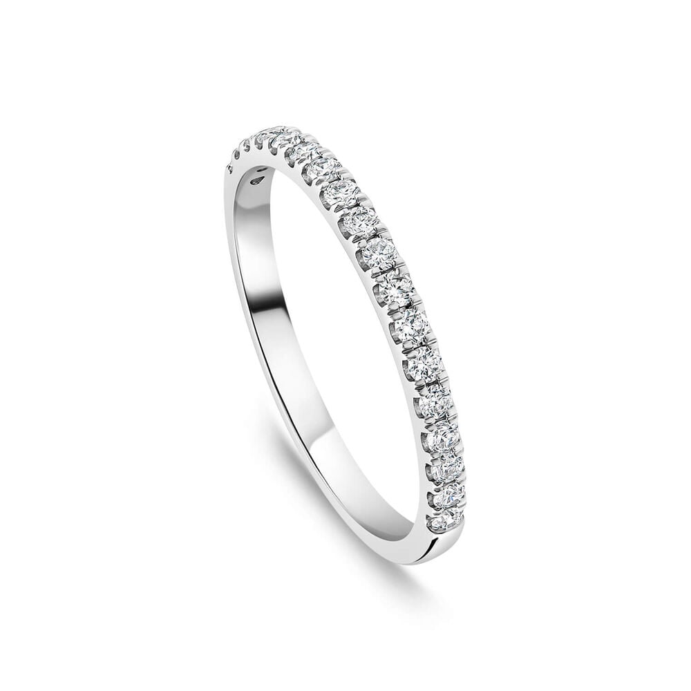 Born Platinum 0.20ct Lab Grown Diamond Claw Set Half Eternity Wedding Ring