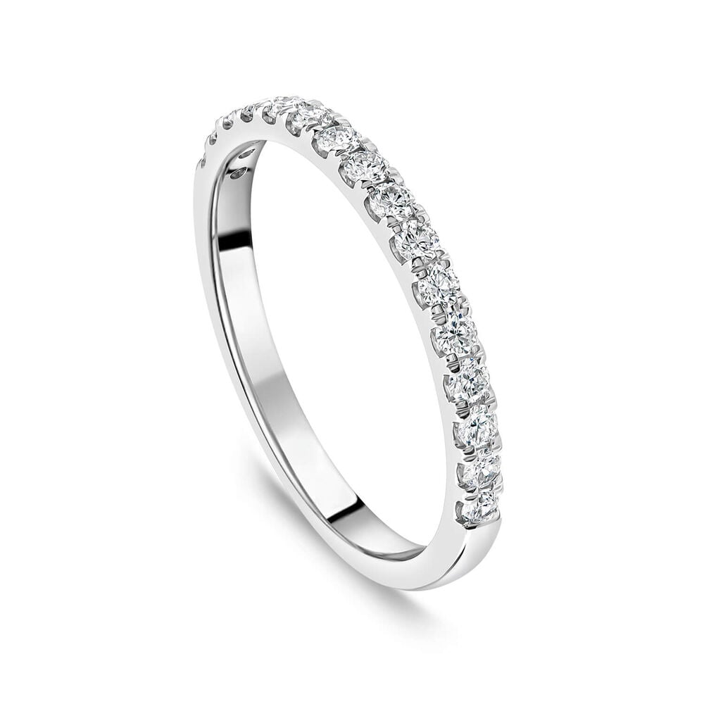 Born Platinum 0.25ct Lab Grown Diamond Claw Set Half Eternity Wedding Ring