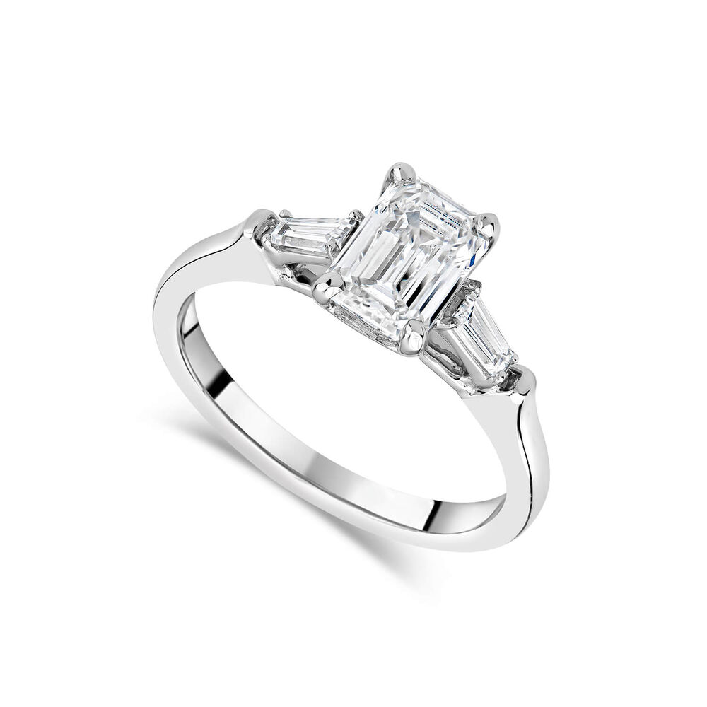 Born Platinum 1.38ct Lab Grown Emerald Baguette Ring