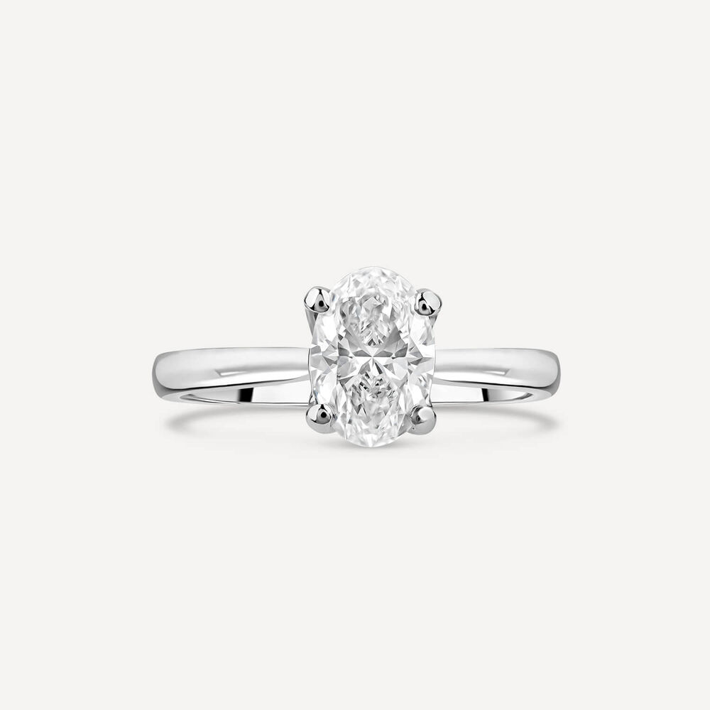 Born Platinum Lab Grown 1ct Oval Solitaire Diamond Ring
