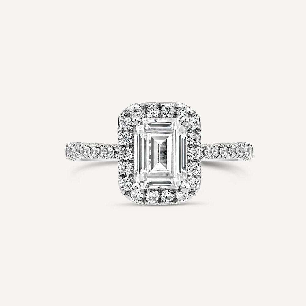 Born Platinum Lab Grown 2.13ct Emerald & Diamond Sides Ring