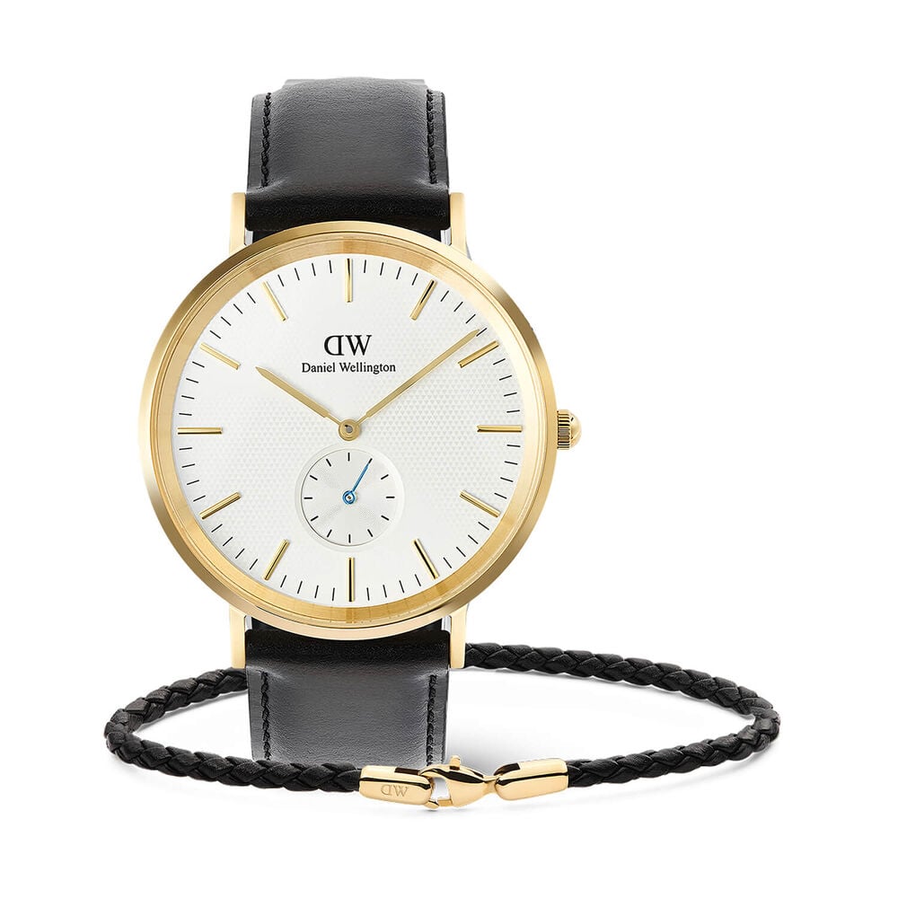 Daniel Wellington Classic Multi-Eye Sheffield 40mm Watch & Braided Leather Bracelet Gift Set