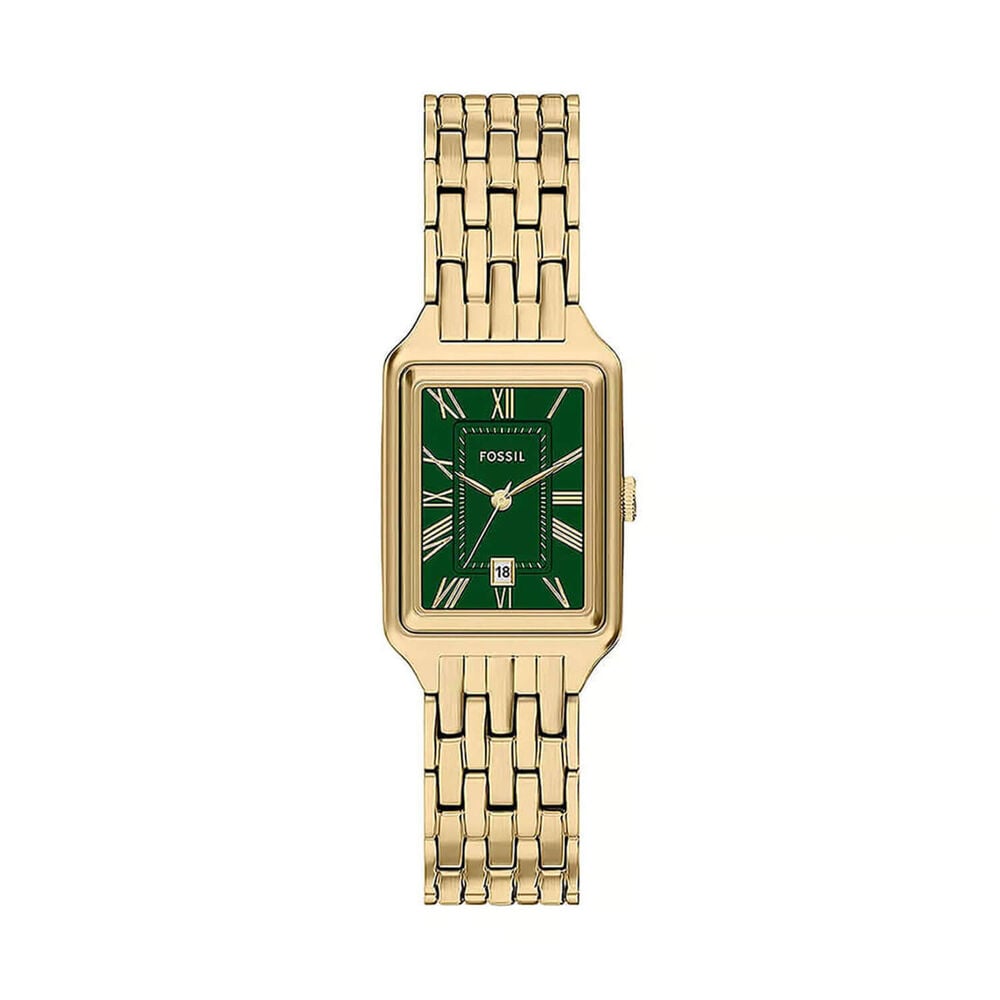 Fossil Raquel 32x23mm Green Dial Gold Tone Stainless Steel Bracelet Watch