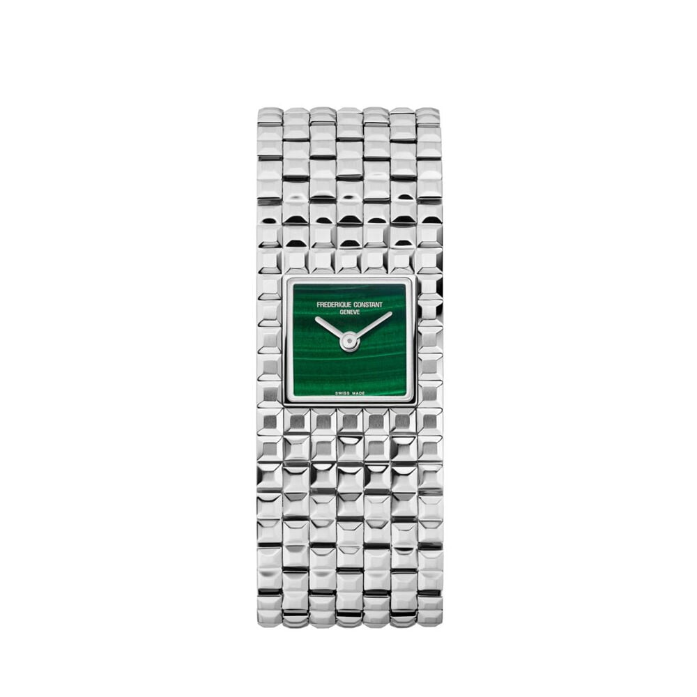 Frederique Constant Classics Manchette Green Malachite Dial Steel Bracelet Watch
