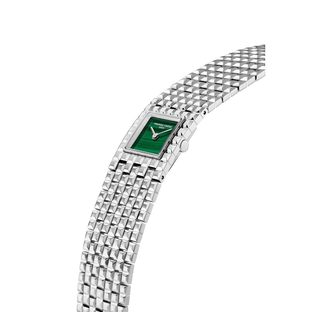 Frederique Constant Classics Manchette Green Malachite Dial Steel Bracelet Watch