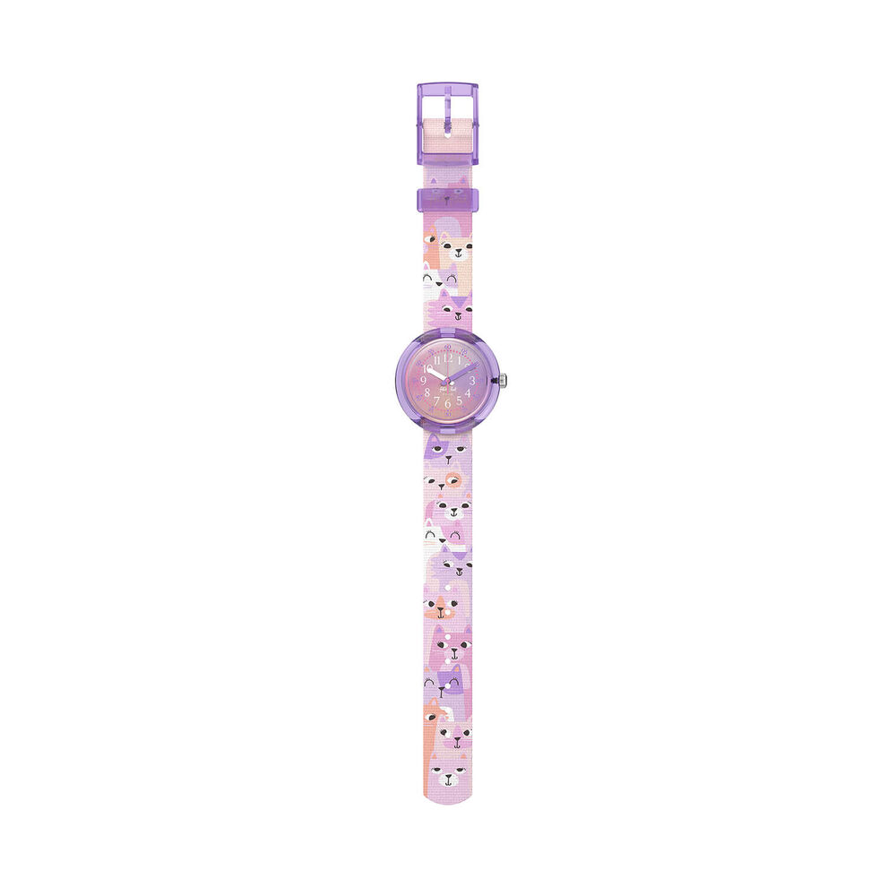 FLIK FLAK Cutie Kitty 31.85mm Purple Dial Quartz Kids Watch