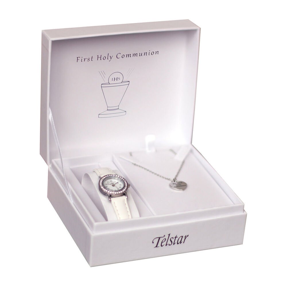 Telstar Girls Crystal Watch & Communion Necklace Set