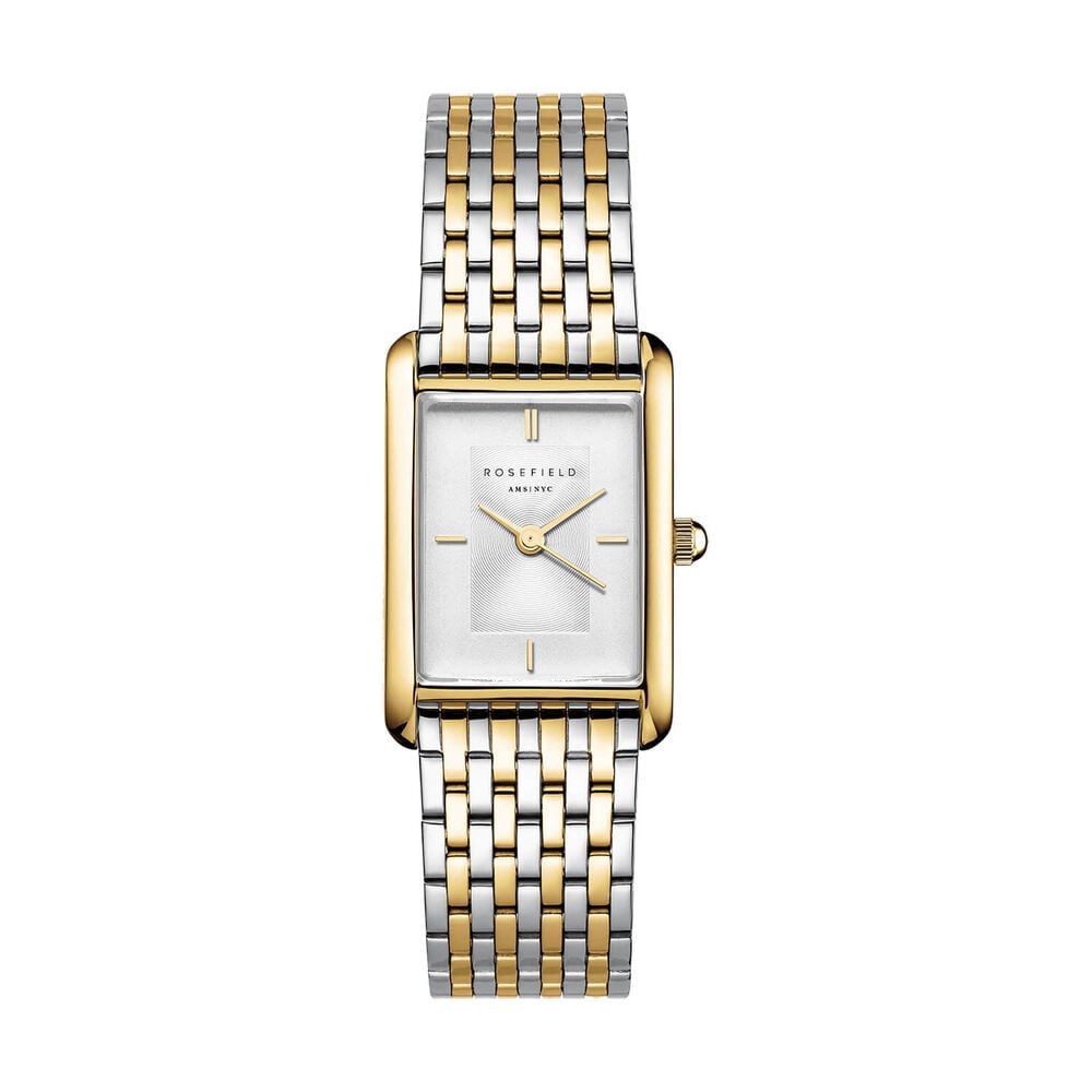 Rosefield Heirloom Duotone 23.5x30.6mm White Dial 23k Gold Plated Steel Bracelet Watch